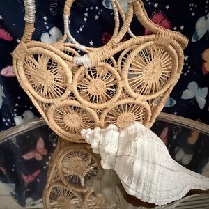 Elegant Tan Woven Tote Bag